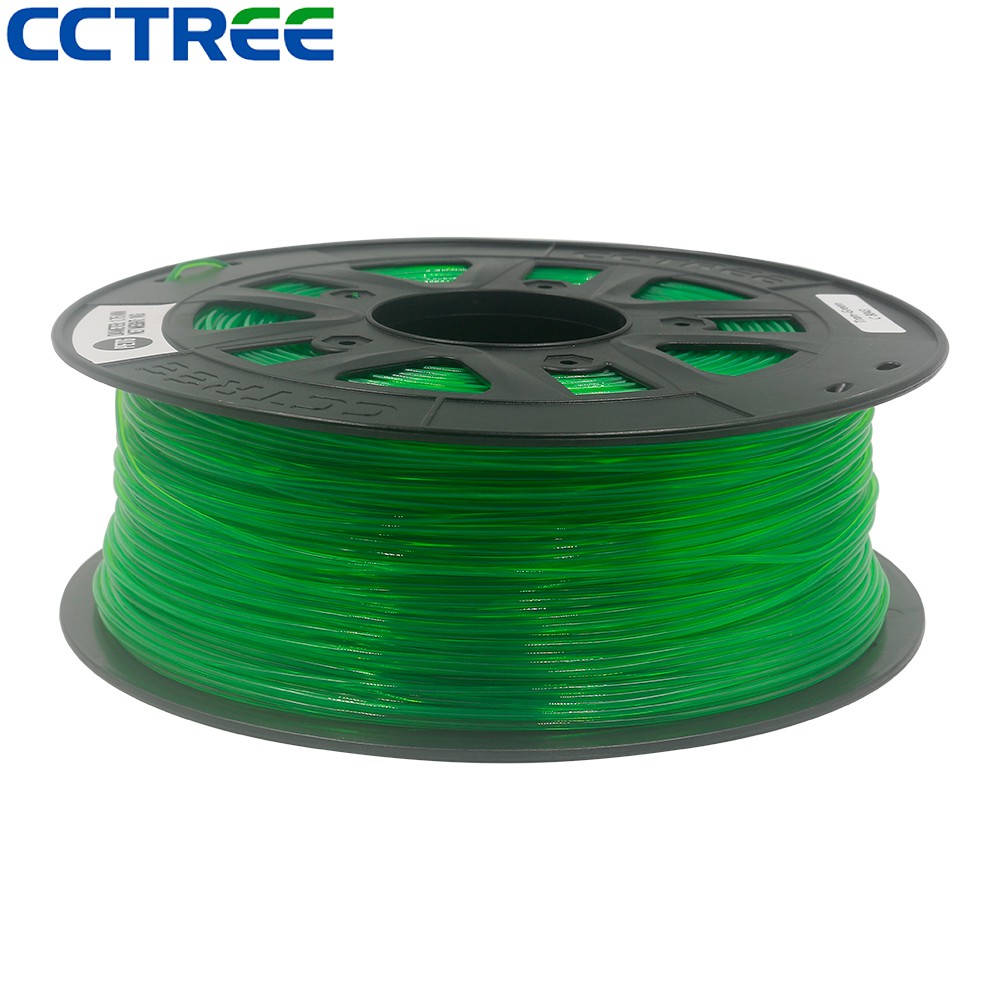 PETG CCTREE 3D PRINTER 1.75mm 1KG Filamen Filament Kualitas TRANSPARAN GREEN