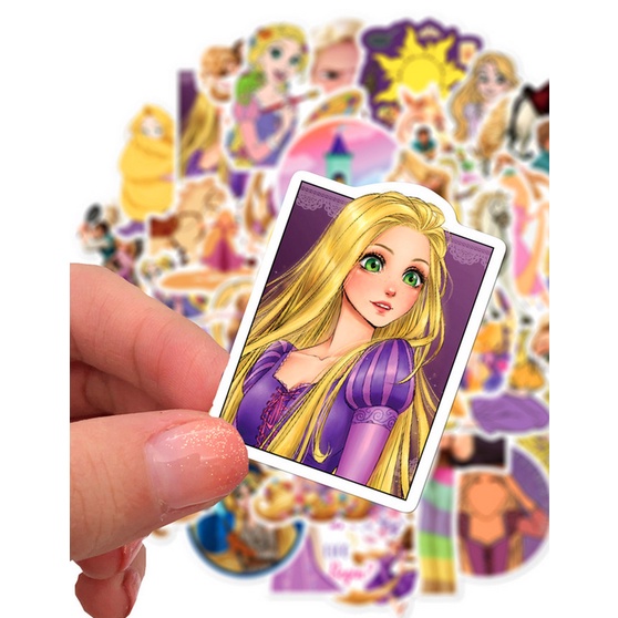 A137 STICKER 10PCS (TANGLED RAPUNZEL) anti air notebook scrapbook label tempel motif kartun superhero super hero unik lucu atk alat tulis kantor murah viral termurah kartun komputer leptop handphone hp smartphone koper laptop tembok kulkas disney anime