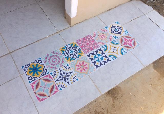 Fyc1001 45cm X 30 Cm Isi 6 Kotak Blue Classic Sticker Tegel