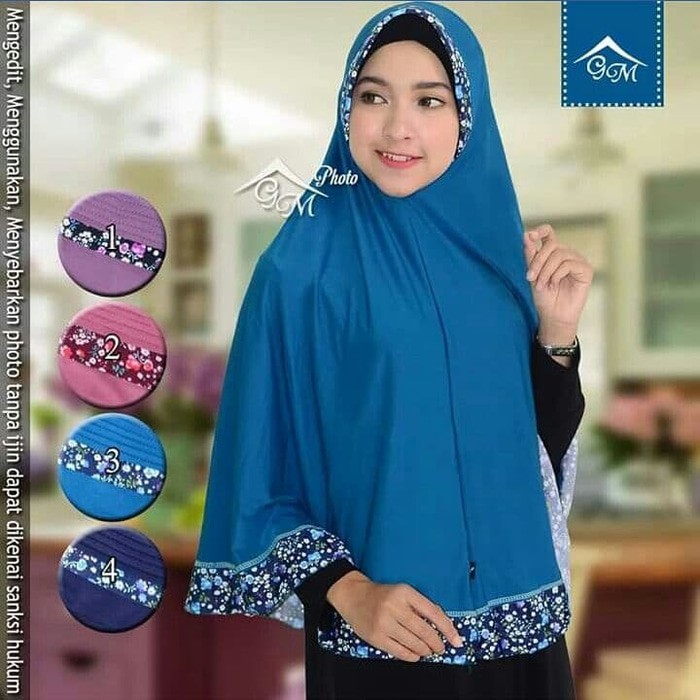 Ready Stock Murmer Jilbab Hijab Langsung Instan Bergo List Motif Pet Jersey Ena Fashion Muslim 20 -