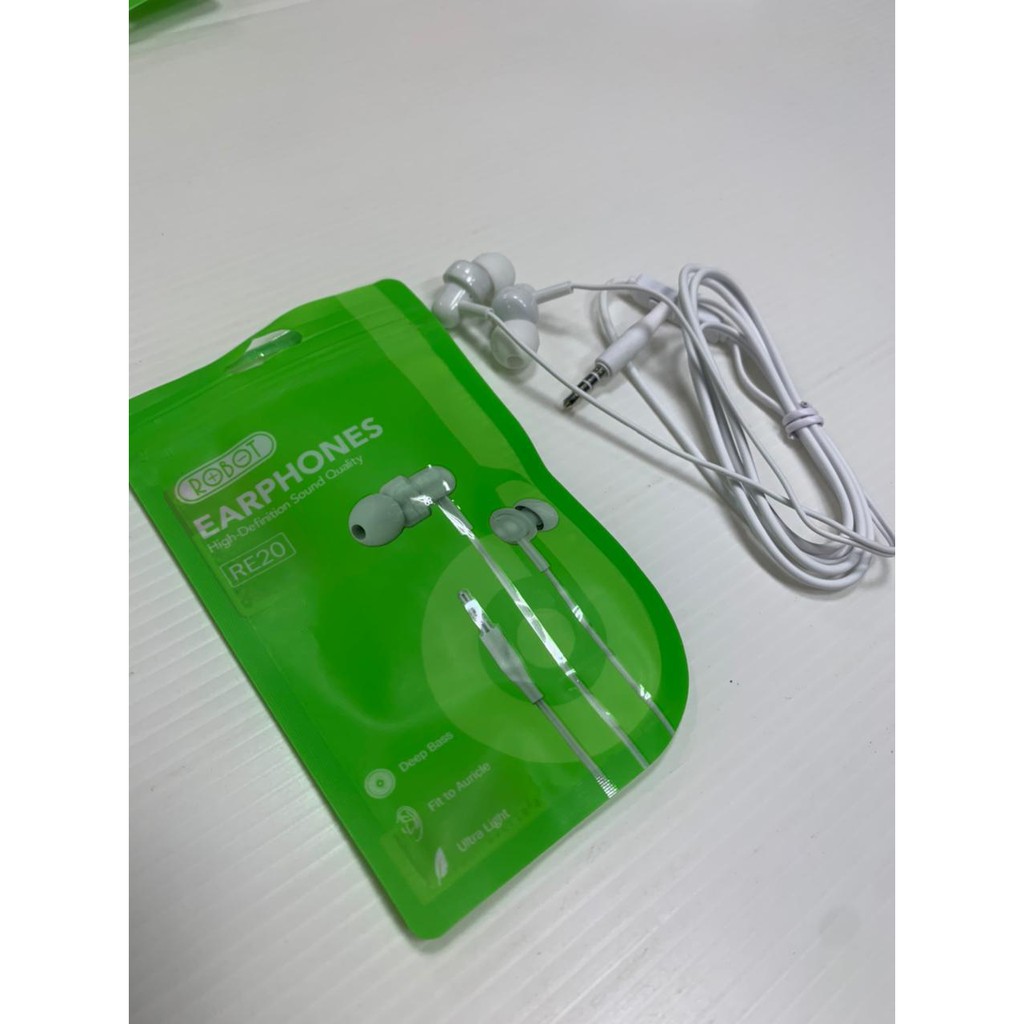 Earphone / Handsfree Robot RE20 Deep Bass Ultra Light