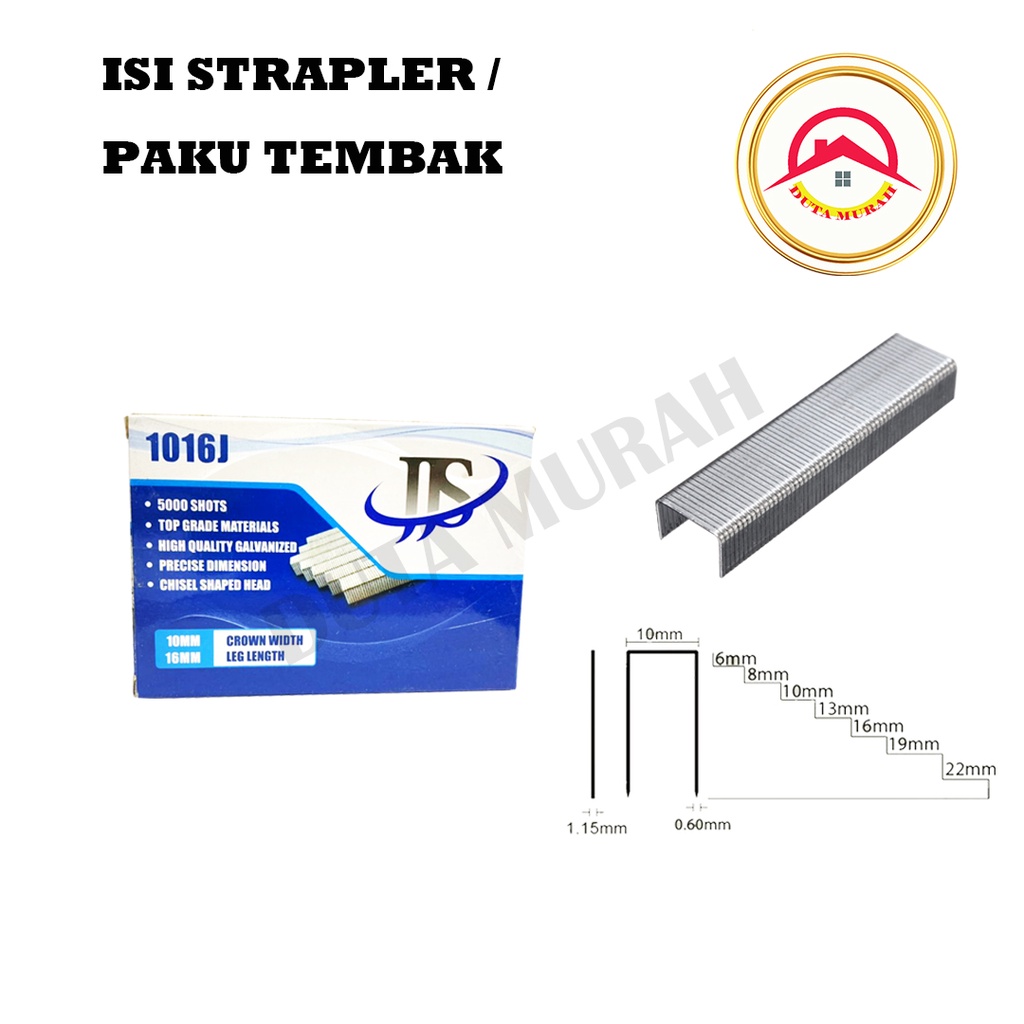 Isi Staples Tembak Angin 1016J / 16 MM ... Kwalitas Terbaik