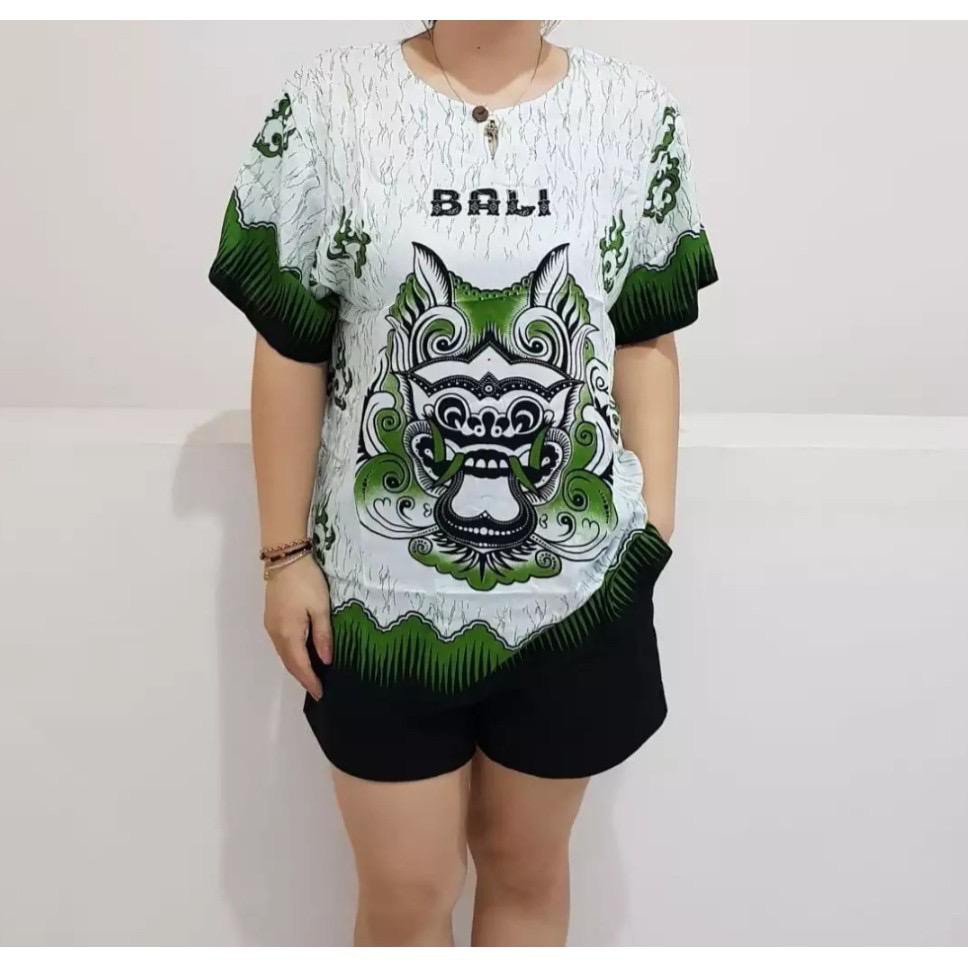 BAJU BALI BARONG WANITA PREMIUM DASAR PUTIH ALL SZ