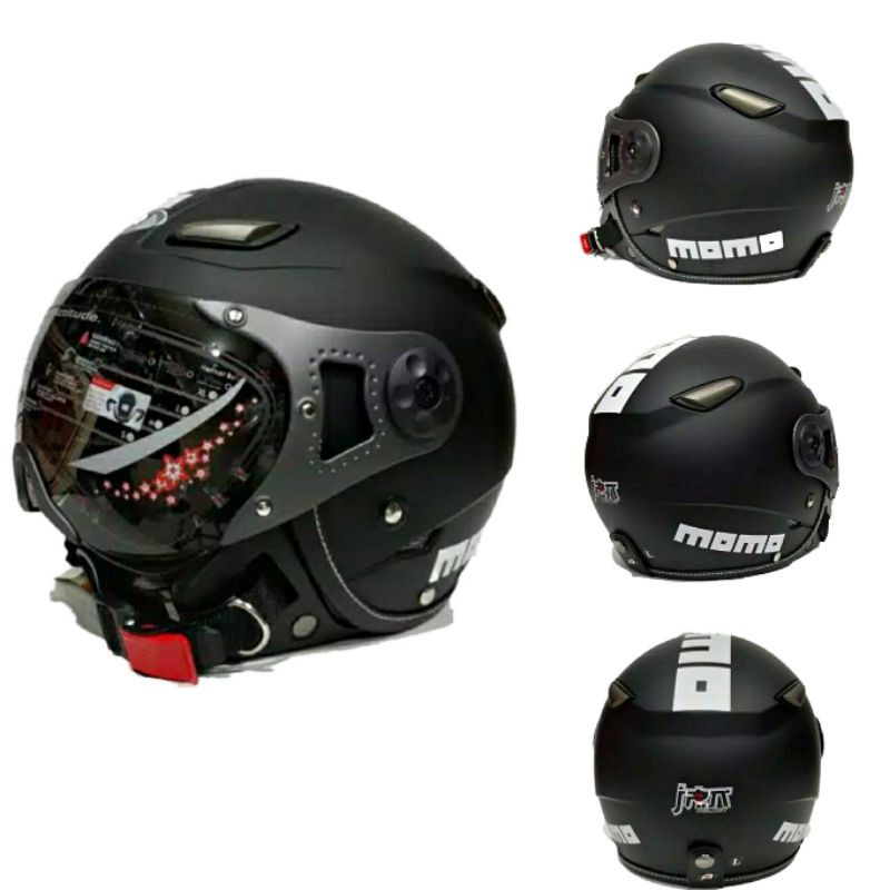 Helm Momo Pilot JPN Hitam/Kuning/Merah/Biru/Coklat/Army