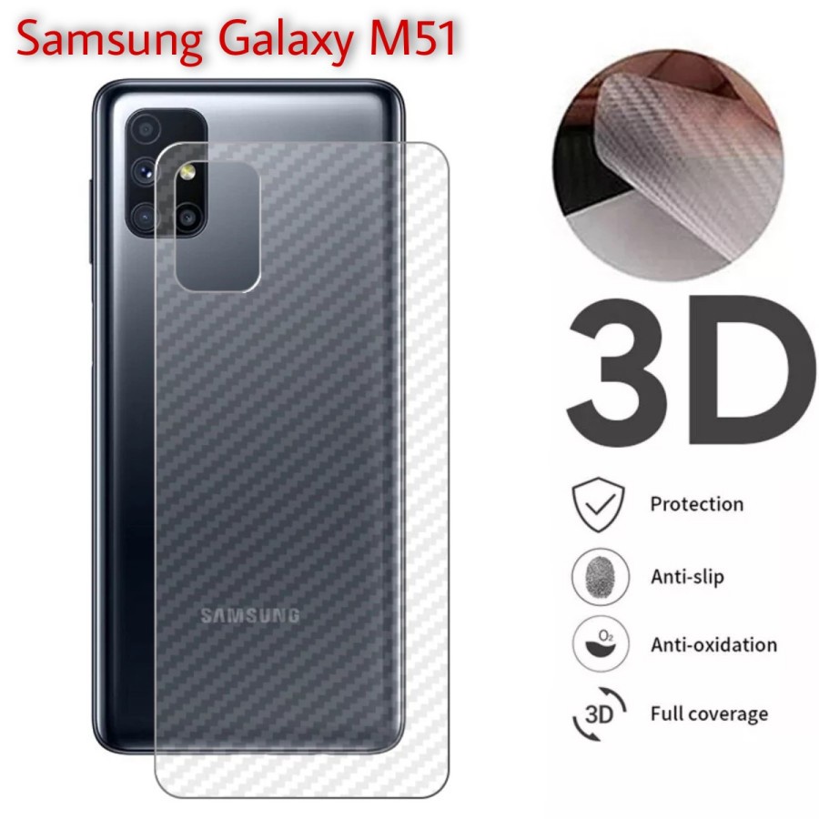 SKIN CARBON SAMSUNG M52 5G M51 ANTI GORES BELAKANG SAMSUNG M51 M52 5G