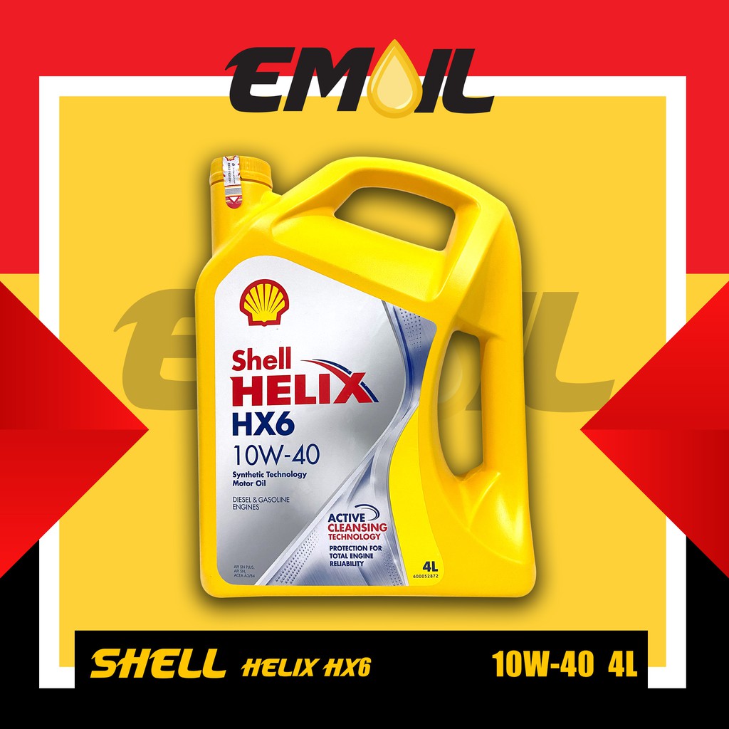 NEW OLI SHELL HELIX HX6 SAE 10W-40 ISI 4 LITER