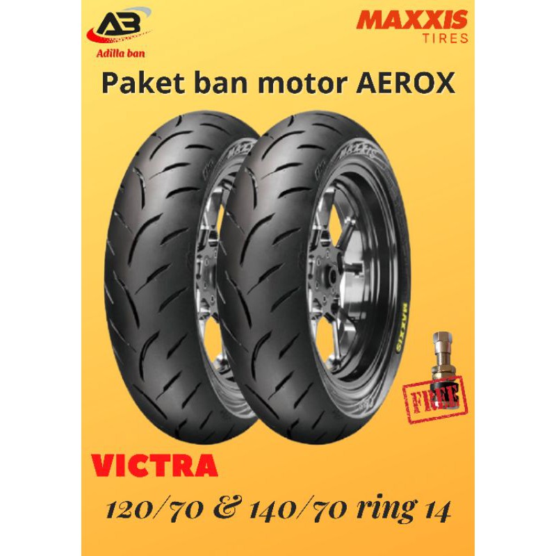 PAKET BAN MOTOR AEROX MAXXIS VICTRA FREE PENTIL TUBELESS