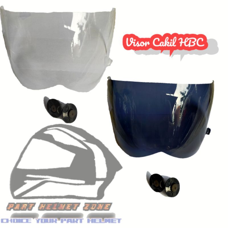 Visor Retro Cakil HBC plus Ring baut | Kaca Helm HBC || Kaca HBC PNP Cakil Vigano Jadul retro Clasik