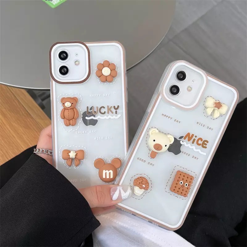 CASING BONEKA 3D Timbul FOR IPHONE 7 7+ 8 8+ SE X XS MAX XR 11 12 13 MINI PRO MAX