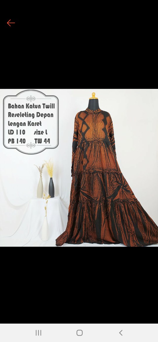 Tw44 Gamis Batik Twill Premium Motif Abstrak
