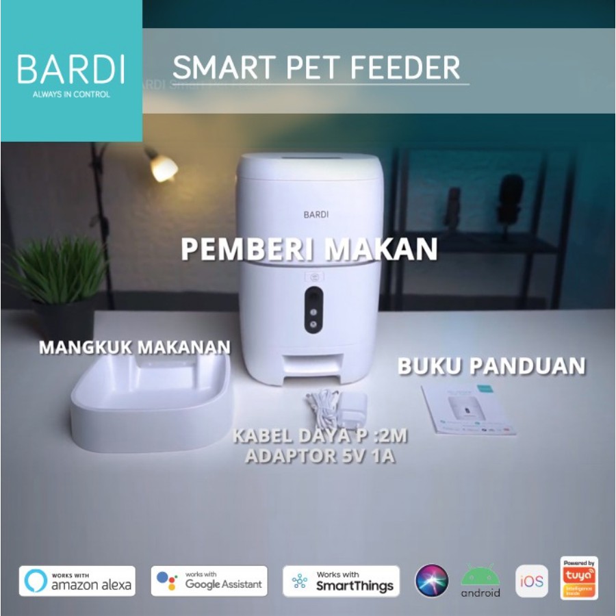 BARDI Smart Wi-Fi Pet Feeder (Dispenser Makanan Anjing/Kucing Otomatis)