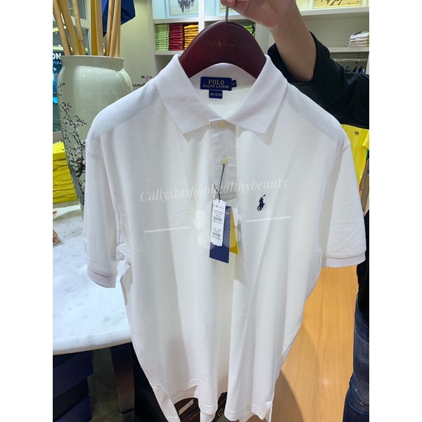 Polo Shirt Ralph Lauren USA White Original Kaos Polo Pria from 998k Size L,XL