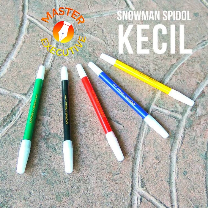 [Buah] Snowman JAPAN Spidol Kecil Pencil Type Marker - Hitam / Hijau / Kuning / Biru / Merah