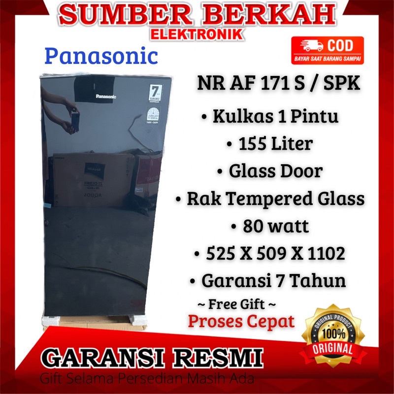 Kulkas Panasonic silver 1 pintu 155 liter low watt NR AF 171 seri baru Garansi Resmi promo