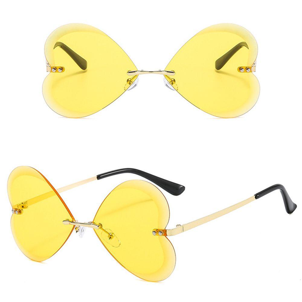 Lily Rimless Heart Sunglasses Brand Designer UV400 Eyewear Kacamata Matahari