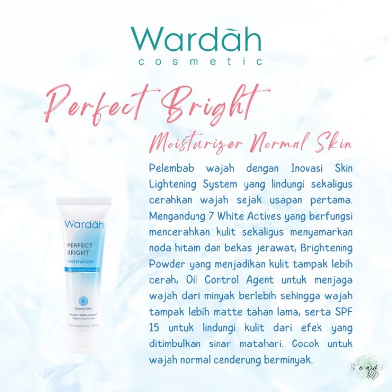 Wardah Perfect Bright Moisturizer SPF 28|Normal Skin|Tone Up Cream|Micellar Water