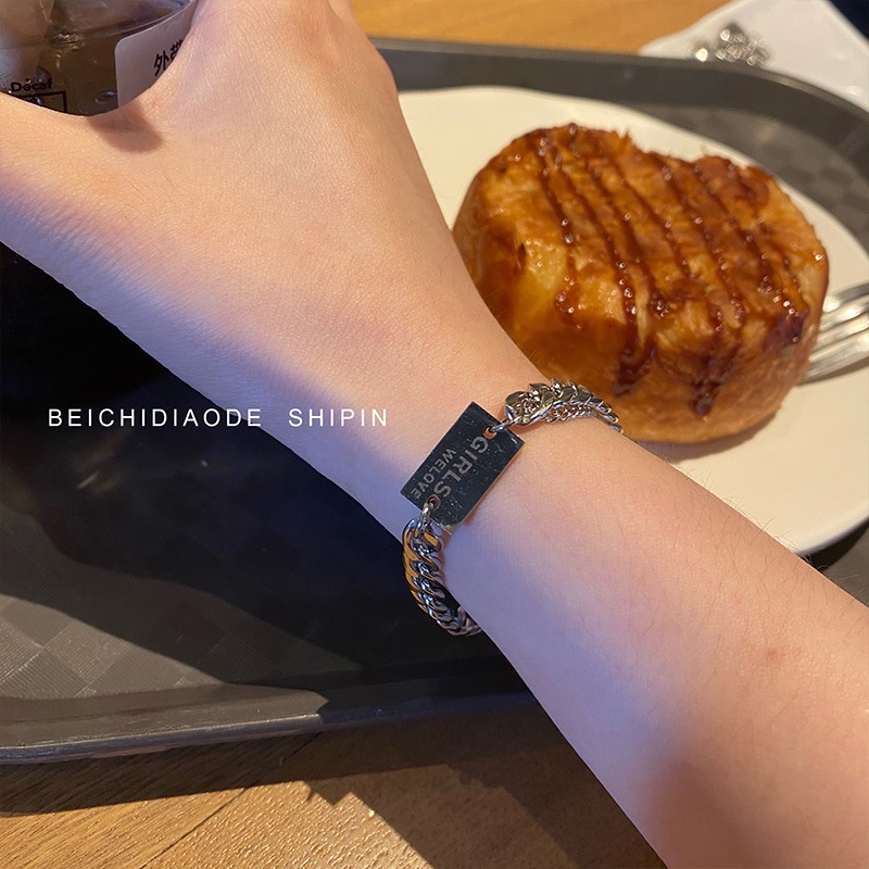 In special interest desain gelang pasangan pacar ganda sederhana gaya Jepang serbaguna gadis baja ti