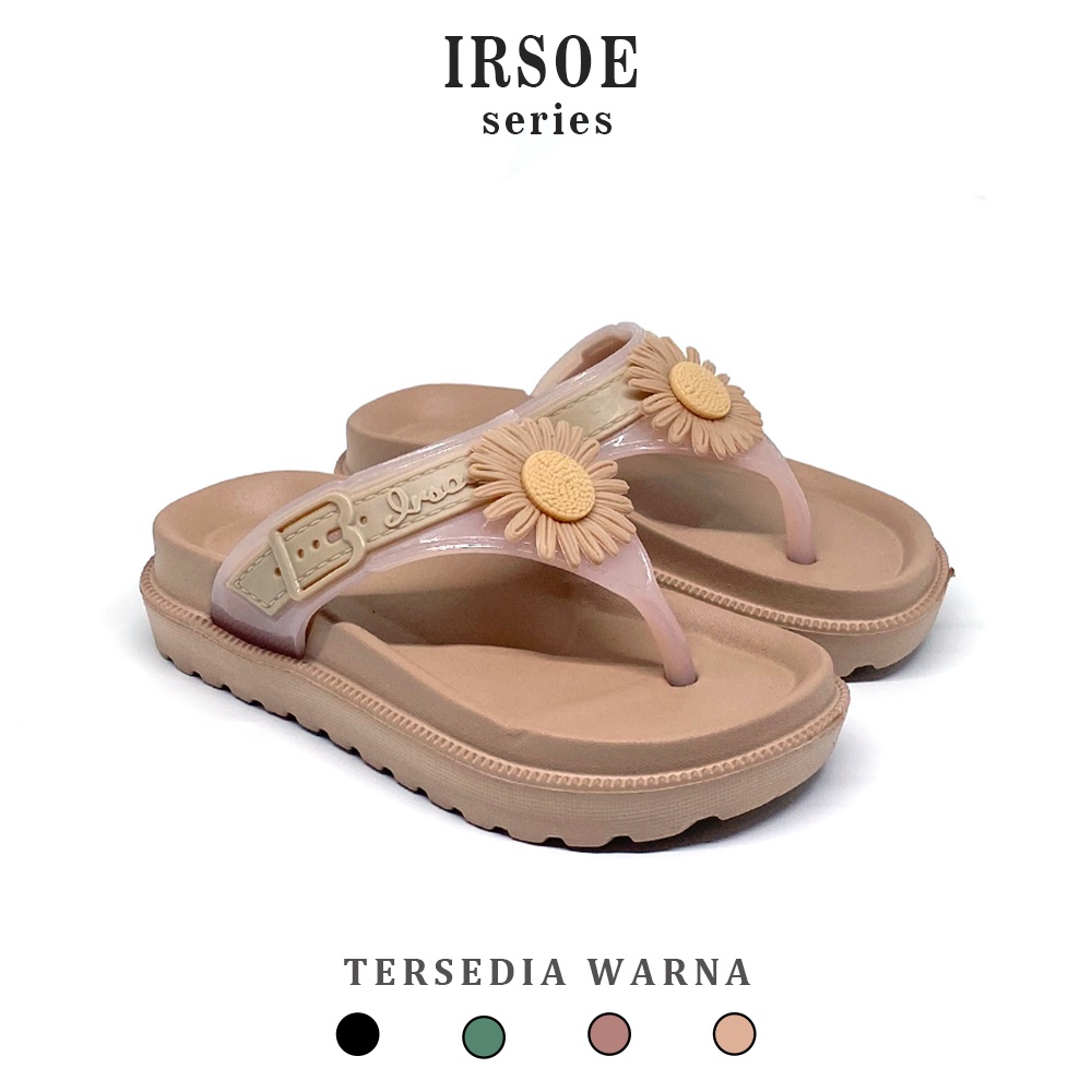 Sandal anak perempuan model irsoe jepit / motif bunga matahari