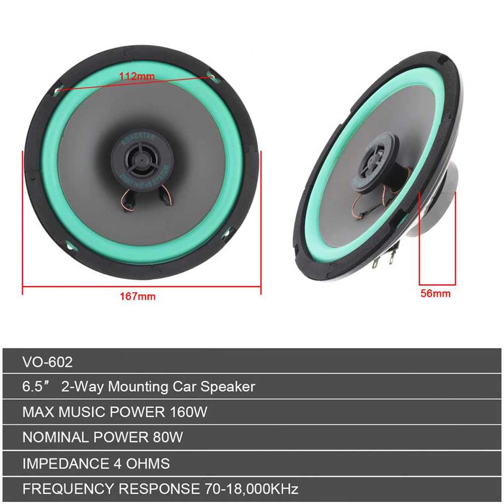 ROADSTAR Speaker Subwoofer Mobil HiFi 6.5 Inch 160W 1 PCS - VO-602