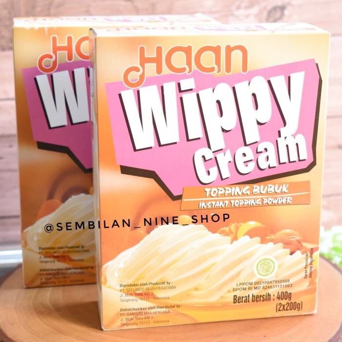 

HAAN Wippy Cream POWDER 400 Gram Topping BUBUK Whipping Cream Instant