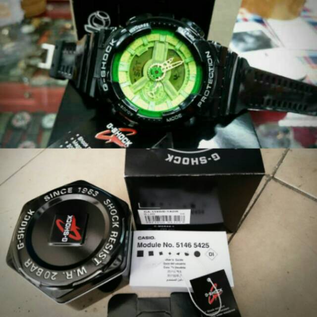 JAM TANGAN PRIA SPORTY CASIO GSHOCK 110 ORI THAILAND LIST HIJAU
