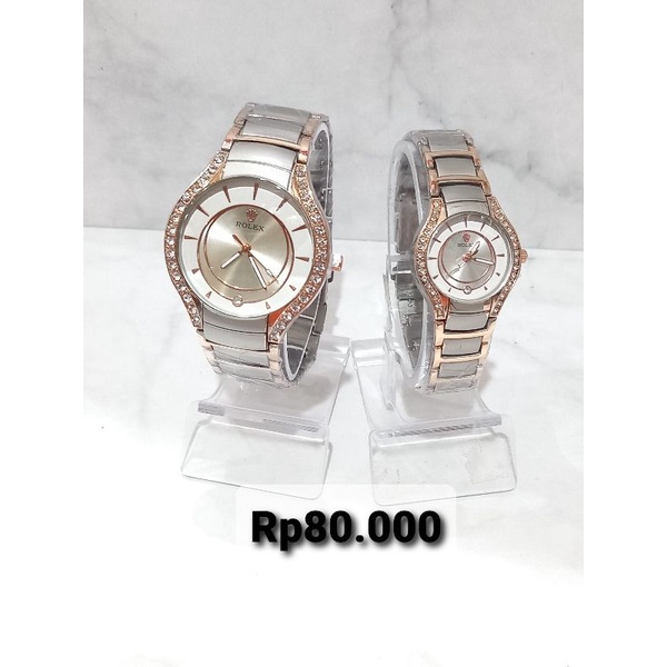 (Toko Ricoh) Jam Tangan Wanita Rolex Permata Couple