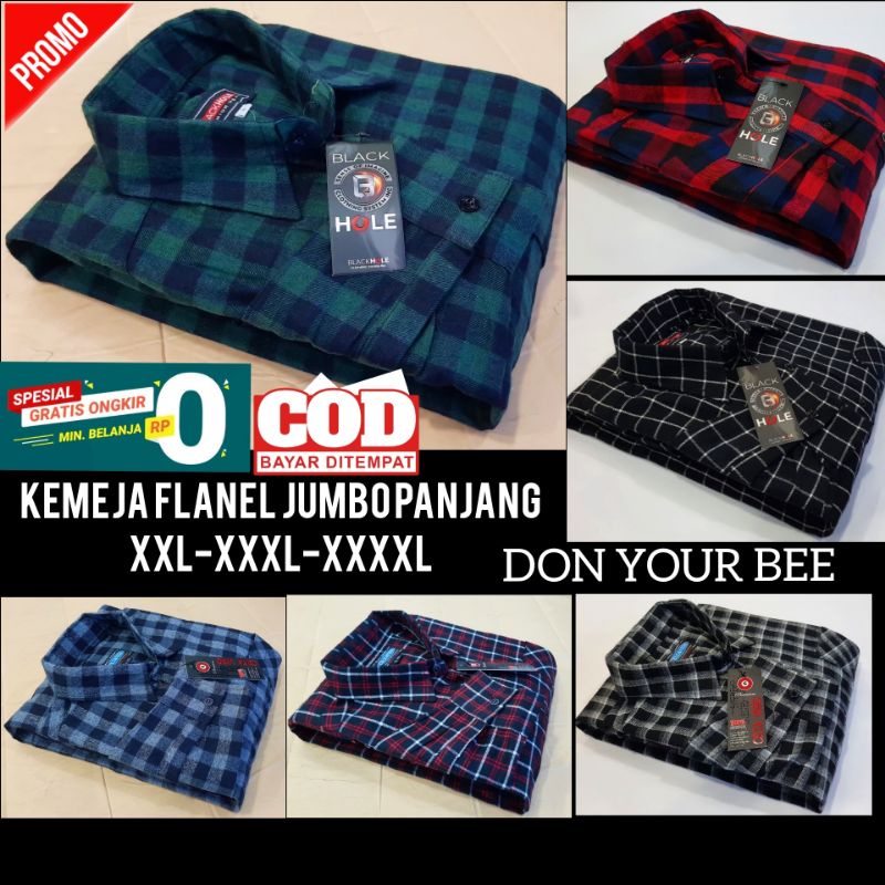 flanel jumbo XXL XXXL XXXXL lengan panjang pria/ import motif terbaru distro