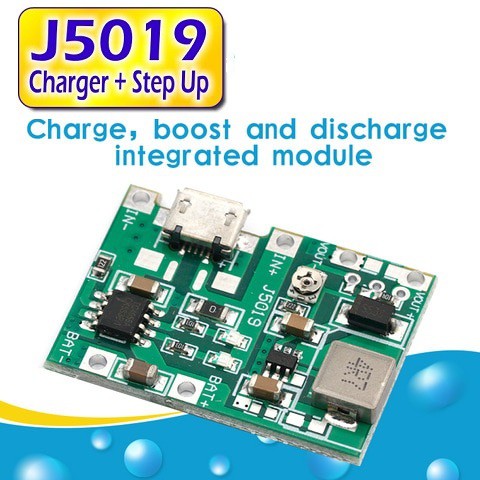 J5019 Modul 2in1 Charger Baterai Lion 18650 TP4056 + Step up Regulator Adjustable Boost 2A 12V BB-64D