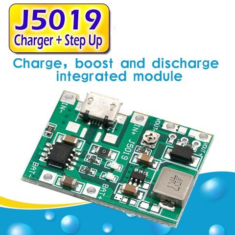 J5019 Modul 2in1 Charger Baterai Lion 18650 TP4056 + Step up Regulator Adjustable Boost 2A 12V