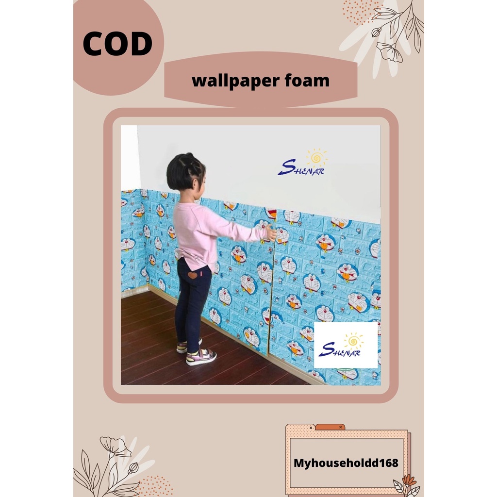 WALLPAPER 3D FOAM BRICKFOAM BATA WALLSTICKER HIASAN DINDING DEKORASI DIY COD 70CM SHENAR