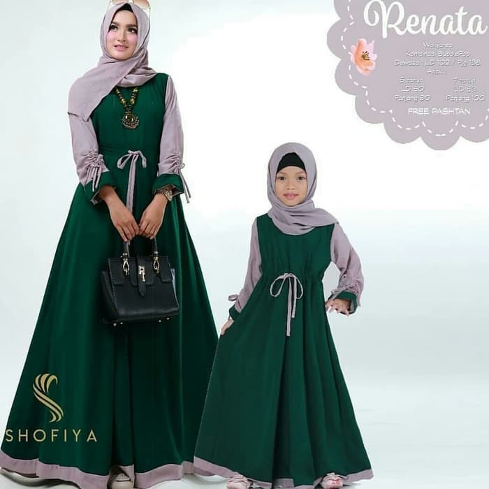 Gamis Renata couple/Busana Muslim Ibu Dan Anak