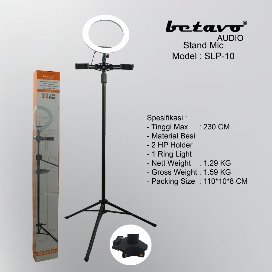 STAND LAMPU LED &amp; HOLDER HANDPHONE BETAVO SLP 10