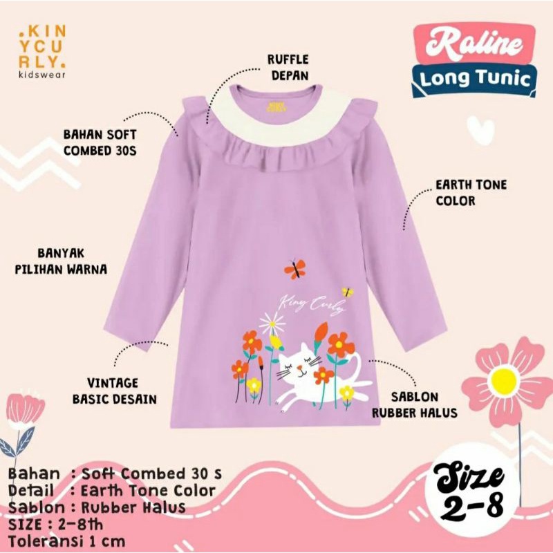 Tunik Anak Raline Long Original Pakaian Anak Perempuan Kaos Super Premium Terlaris