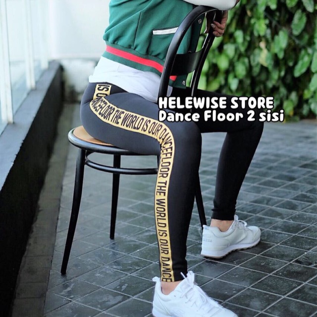LEGGING DANCE FLOOR 2SISI/  Celana Legging Fitnes Aerobik Senam Yoga Premium Quality