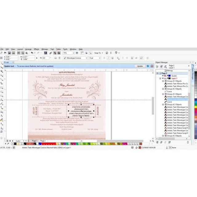 CD / DVD settingan blanko undangan Jago format corel draw