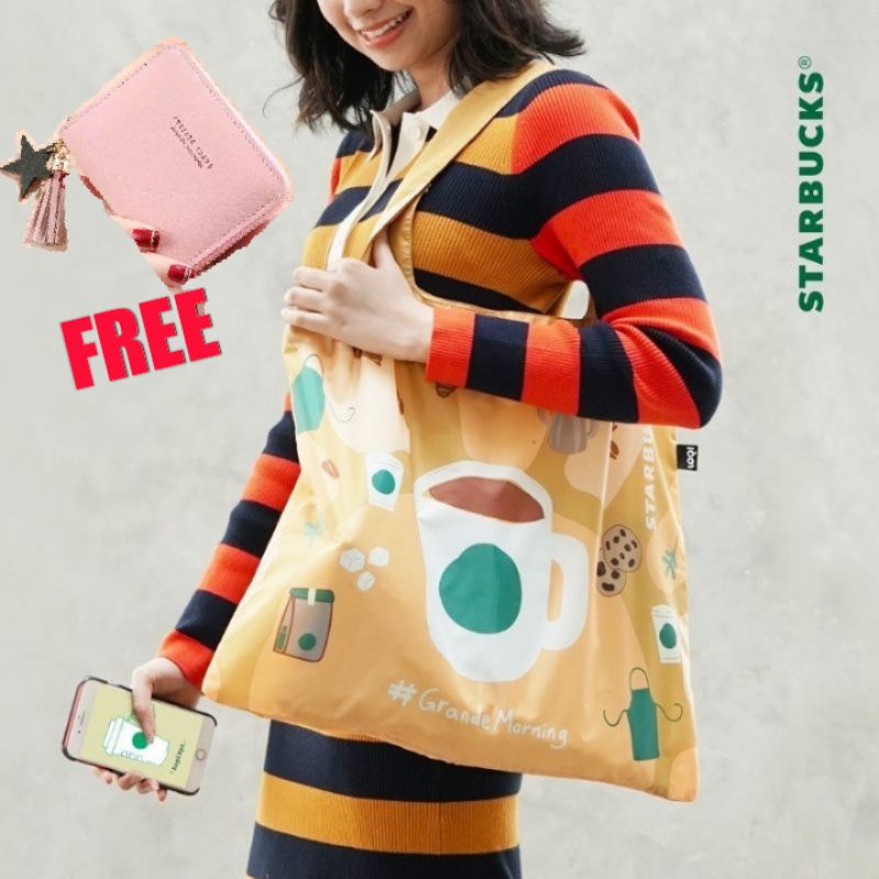 Tote Bag Starbucks x LOQI Yellow Grande Morning