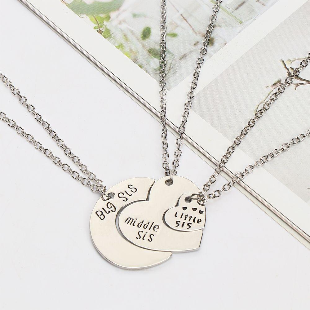 Lily 3biji/Set Jahitan Kalung Fashion Sahabat Kakak Kecil Kalung Kakak Baik