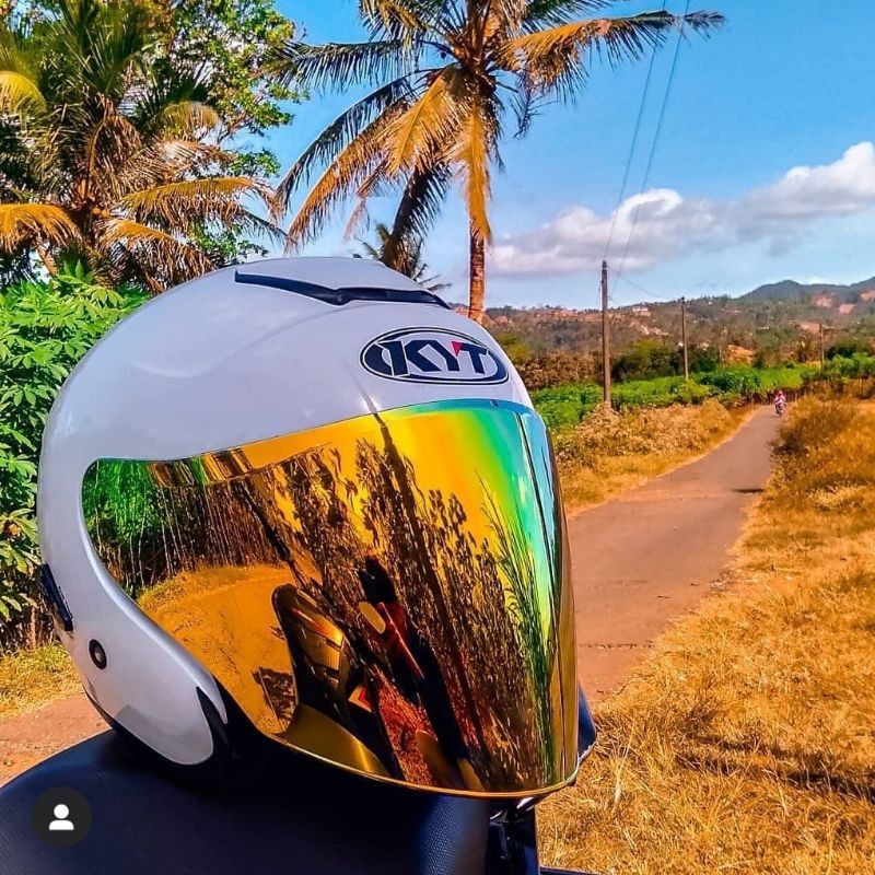 HELM KYT KYOTO R WHITE  PAKET GANTENG