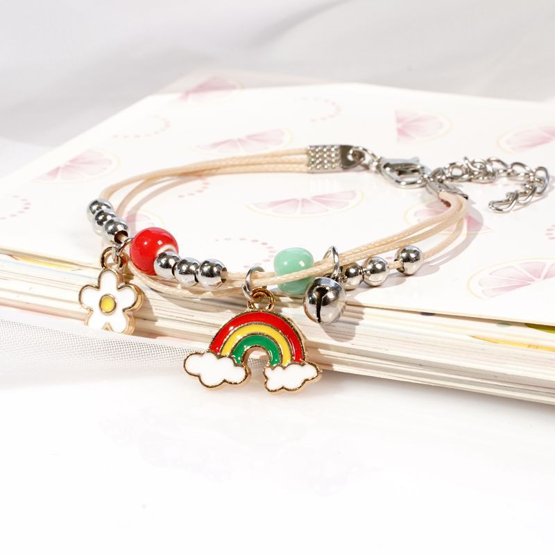 Gelang bangle bagus model korea terbaru lucu imut cantik cocok untuk hadiah bentuk buah binatang-Rainbow