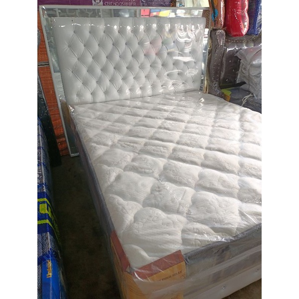 kasur springbed+divan sndaran samping kaca