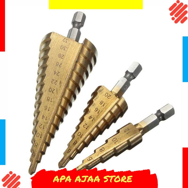 Best Seller ! Taffware Mata Bor Spiral Titanium Coated 3PCS