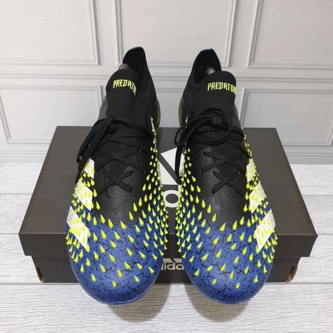 sepatu bola adidas predator freak 1 low sg blue black premium original