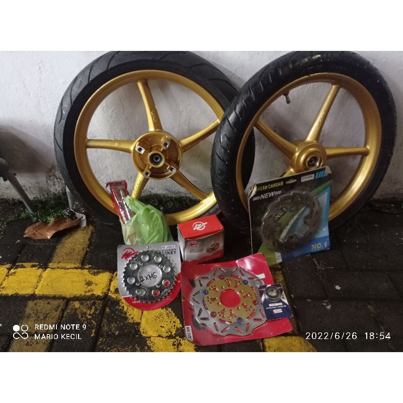 velg copy rcb pnp crf klx cb150, vixion full set baru cuma ban aja yg seken