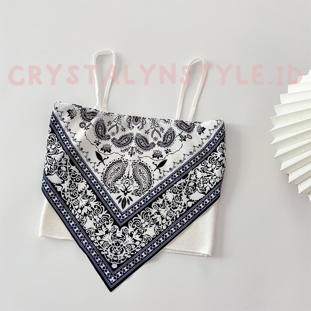 *IMPORT* Tank Top BKK / Crop Top Model Bandana Vintage / Retro-New ! Putih