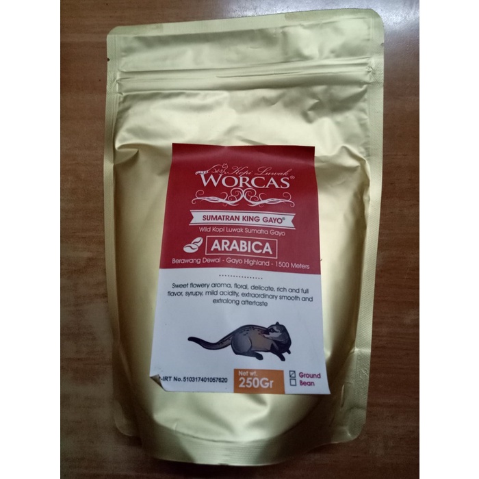 

WORCAS KOPI LUWAK GAYO 250gr