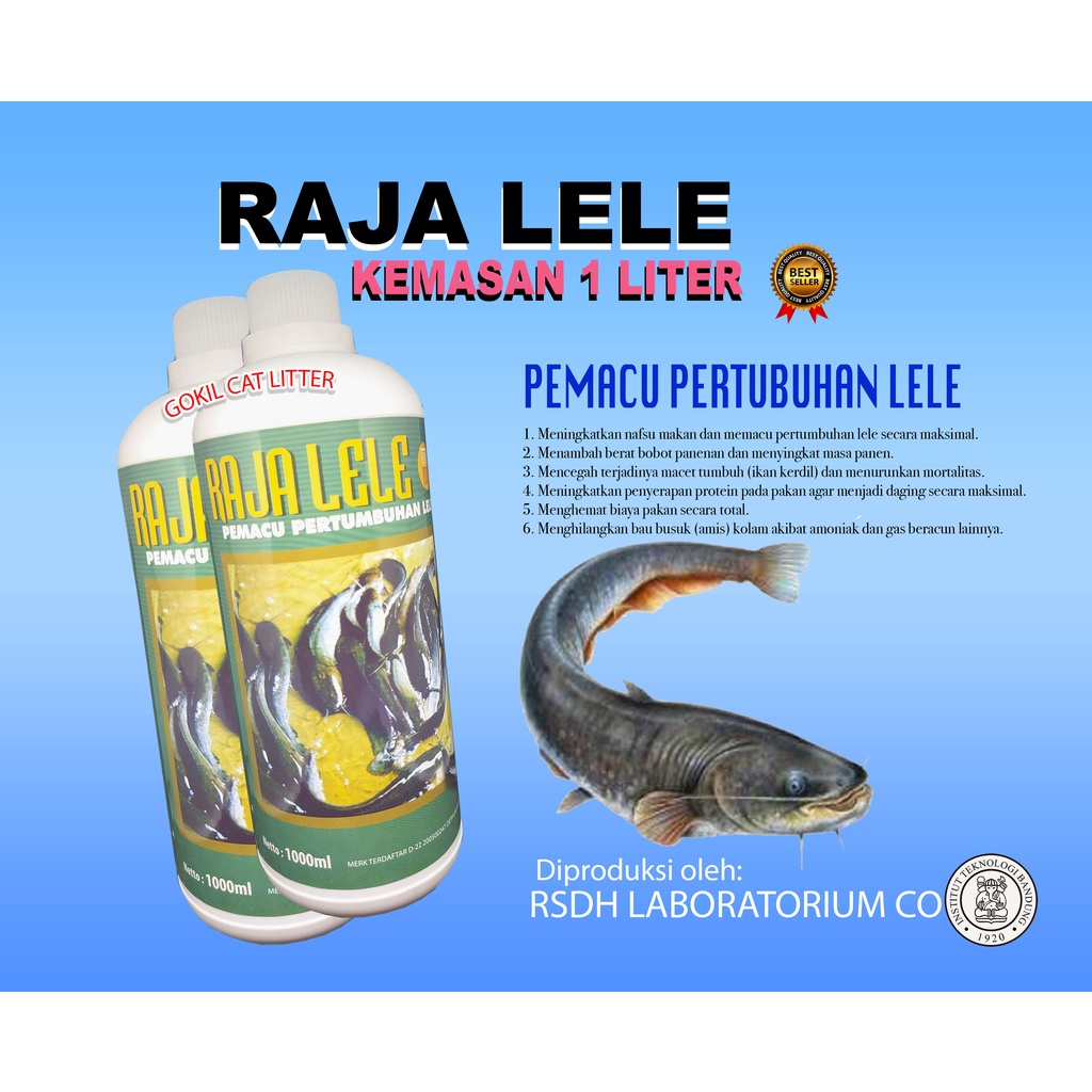 RAJA LELE 1 LITER-VITAMIN PENGGEMUK IKAN-PROBIOTIK PEMACU PERTUMBUHAN IKAN-LELE