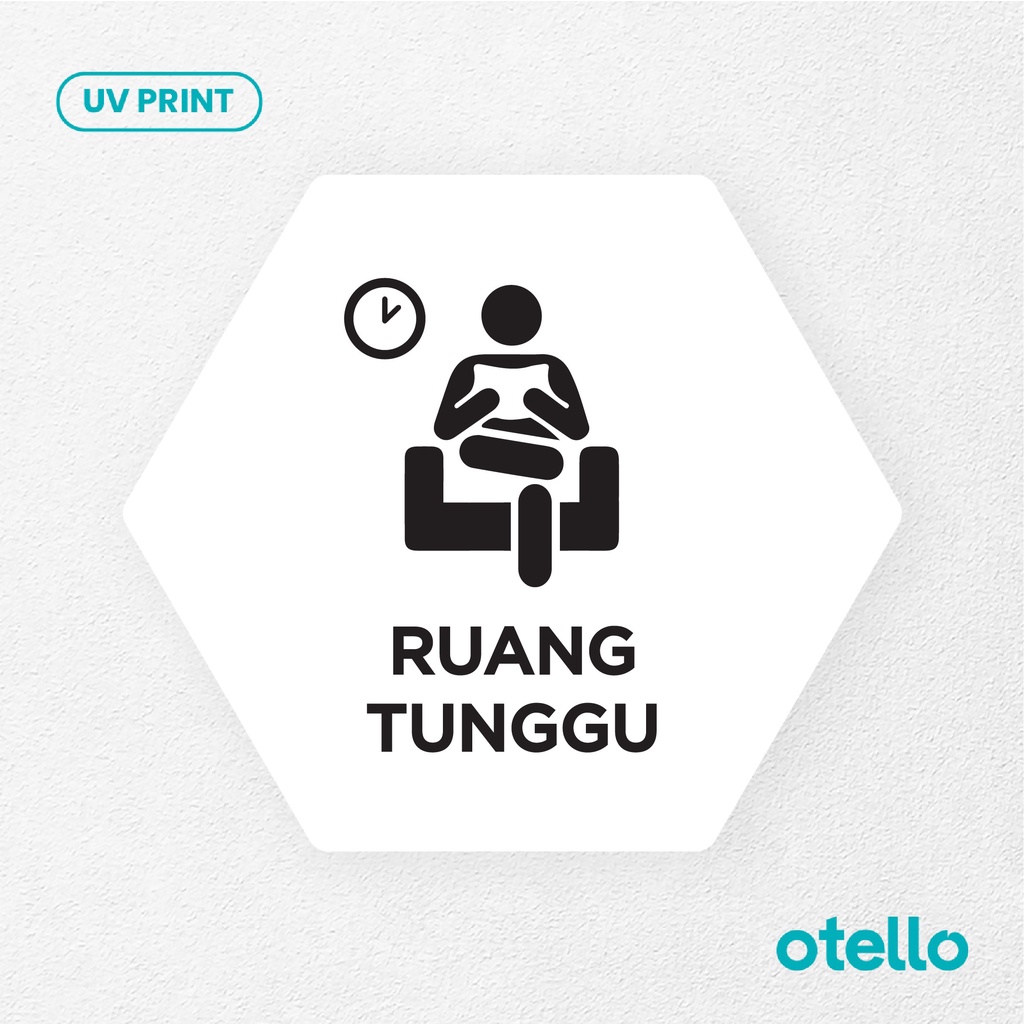 Ruang Tunggu Sign Board Akrilik Tempel Dinding Papan Acrylic Restoran Dinding Petunjuk Toko Cafe