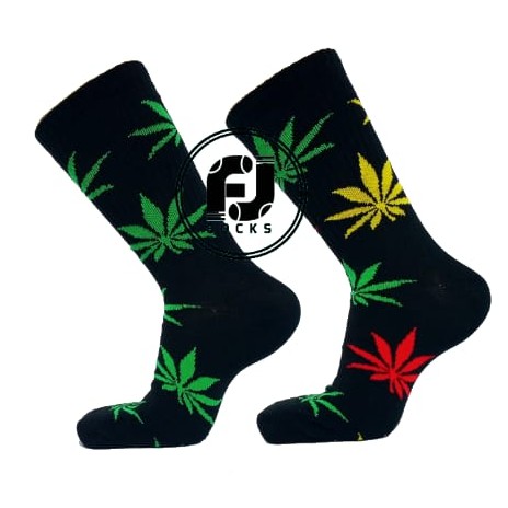 Kaos Kaki Old School Motif Daun/kaos kaki Motif