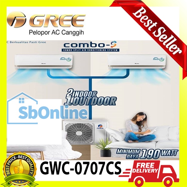 AC COMBO SPLIT GREE GWC-0707CS (3/4 PK + 3/4 PK) INVERTER