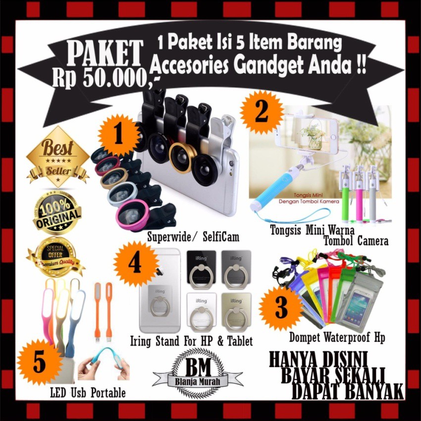 Paket Harga Murah - 1 Paket isi 5 Item Barang - Harga OBRAL !!